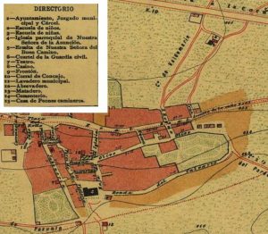 Un recuerdo al casco viejo de Aravaca, tal como aparecía en el plano de Facundo Cañada de 1900. 