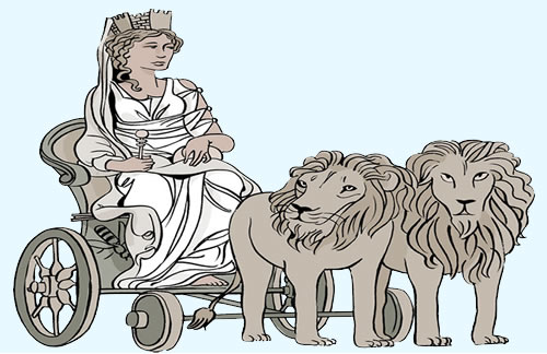La historia de Atalanta e Hipómenes 3 La diosa Cibeles en su carro tirado por leones. Fuente: http://micuentodecadadia.blogspot.com.es
