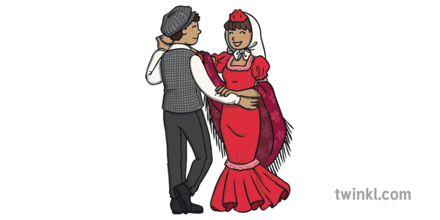 Chulapos bailando el chotis