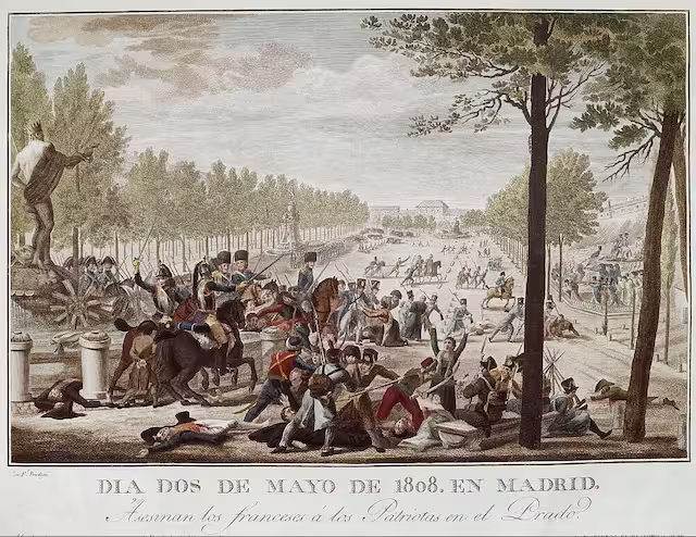 Asesinan a los patriotas en el Prado, de Tomás López Eguíndanos