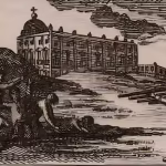 Quien á cuchillo mata, á cuchillo muere. H. 1815. Este dibujo forma parte de un grabado sobre la muerte de Murat. Fuente BNE. Detalle